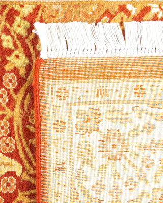 Traditional Mogul Orange Wool Area Rug 3' 1" x 5' 1" - Solo Rugs