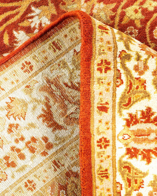 Traditional Mogul Orange Wool Area Rug 3' 1" x 5' 1" - Solo Rugs