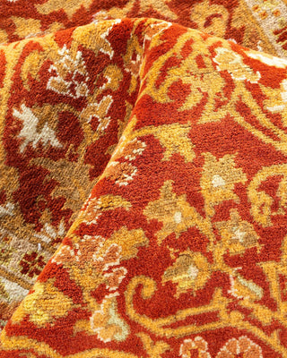 Traditional Mogul Orange Wool Area Rug 3' 1" x 5' 1" - Solo Rugs