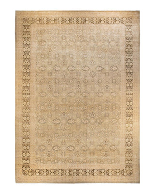Contemporary Eclectic Green Wool Area Rug 12' 0" x 17' 0" - Solo Rugs