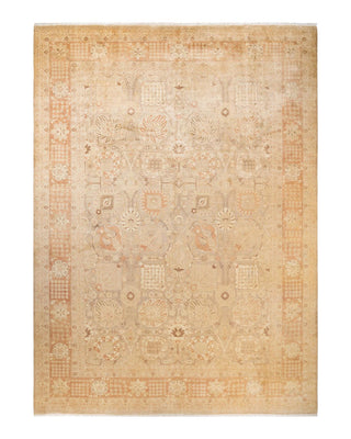 Contemporary Eclectic Ivory Wool Area Rug 9' 10" x 14' 0" - Solo Rugs