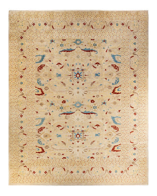 Contemporary Eclectic Ivory Wool Area Rug 12' 0" x 15' 6" - Solo Rugs