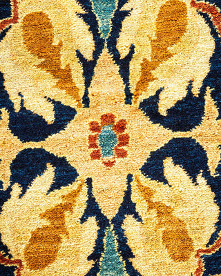 Traditional Mogul Blue Wool Area Rug 12' 0" x 15' 1" - Solo Rugs
