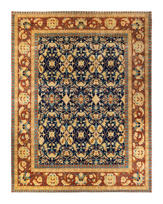 Traditional Mogul Blue Wool Area Rug 12' 0" x 15' 1" - Solo Rugs