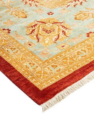Contemporary Eclectic Orange Wool Area Rug 10' 2" x 13' 1" - Solo Rugs