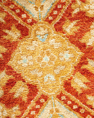 Contemporary Eclectic Orange Wool Area Rug 10' 2" x 13' 1" - Solo Rugs