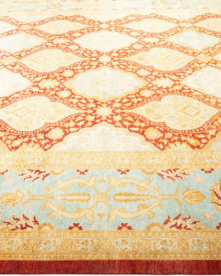 Contemporary Eclectic Orange Wool Area Rug 10' 2" x 13' 1" - Solo Rugs