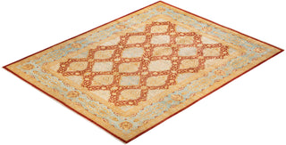 Contemporary Eclectic Orange Wool Area Rug 10' 2" x 13' 1" - Solo Rugs