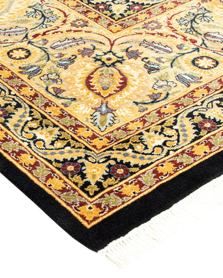 Traditional Mogul Black Wool Area Rug 8' 1" x 10' 5" - Solo Rugs