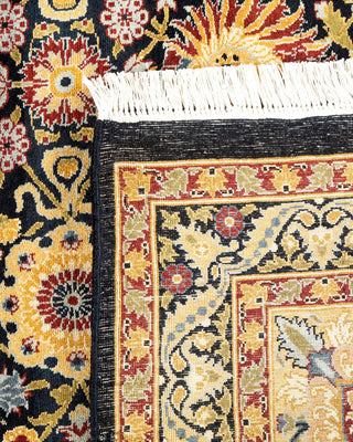 Traditional Mogul Black Wool Area Rug 8' 1" x 10' 5" - Solo Rugs