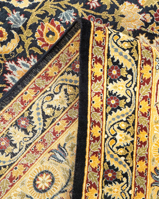 Traditional Mogul Black Wool Area Rug 8' 1" x 10' 5" - Solo Rugs