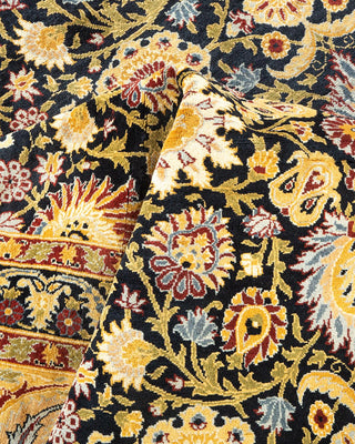 Traditional Mogul Black Wool Area Rug 8' 1" x 10' 5" - Solo Rugs