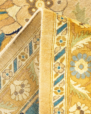 Traditional Mogul Yellow Wool Area Rug 9' 1" x 12' 0" - Solo Rugs