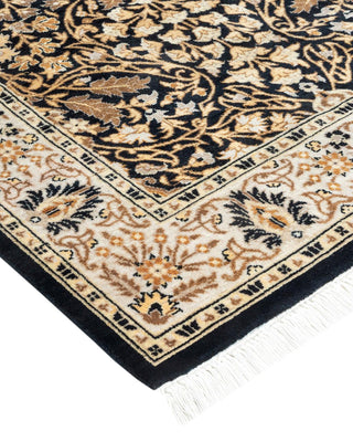 Traditional Mogul Black Wool Runner 2' 7" x 12' 9" - Solo Rugs