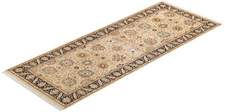 Traditional Mogul Beige Wool Runner 3' 1" x 8' 1" - Solo Rugs