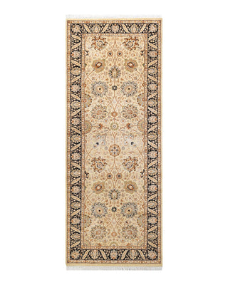 Traditional Mogul Beige Wool Runner 3' 1" x 8' 1" - Solo Rugs