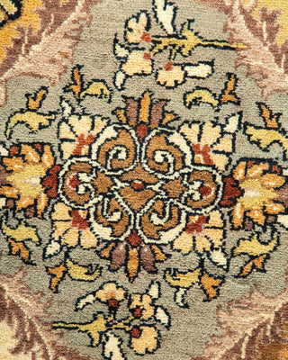 Traditional Mogul Yellow Wool Octagon Area Rug 8' 1" x 8' 1" - Solo Rugs