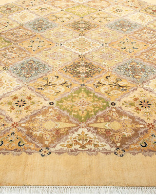 Traditional Mogul Yellow Wool Octagon Area Rug 8' 1" x 8' 1" - Solo Rugs