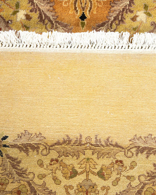 Traditional Mogul Yellow Wool Octagon Area Rug 8' 1" x 8' 1" - Solo Rugs