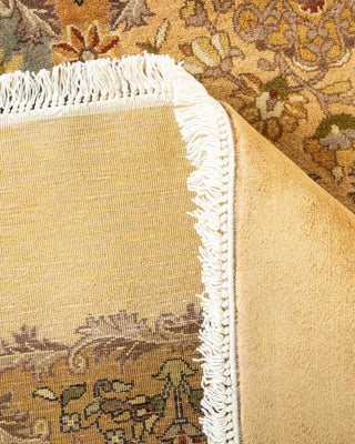 Traditional Mogul Yellow Wool Octagon Area Rug 8' 1" x 8' 1" - Solo Rugs