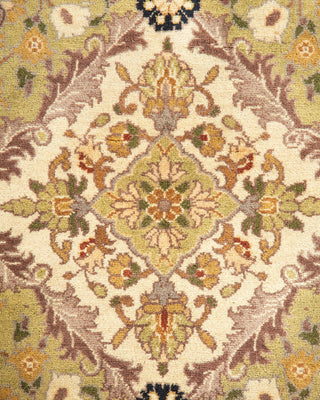 Traditional Mogul Yellow Wool Octagon Area Rug 8' 1" x 8' 1" - Solo Rugs