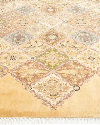 Traditional Mogul Yellow Wool Octagon Area Rug 8' 1" x 8' 1" - Solo Rugs