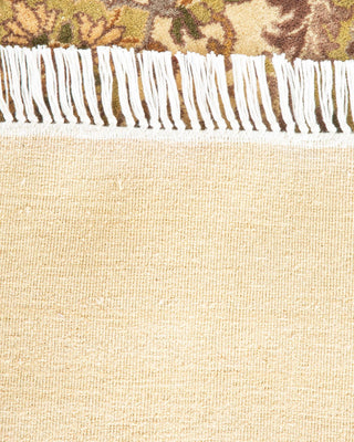 Traditional Mogul Yellow Wool Octagon Area Rug 8' 1" x 8' 1" - Solo Rugs