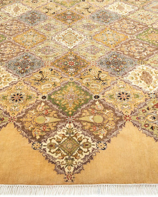 Traditional Mogul Yellow Wool Octagon Area Rug 7' 1" x 7' 1" - Solo Rugs