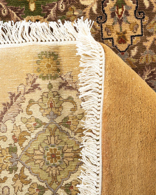Traditional Mogul Yellow Wool Octagon Area Rug 7' 1" x 7' 1" - Solo Rugs