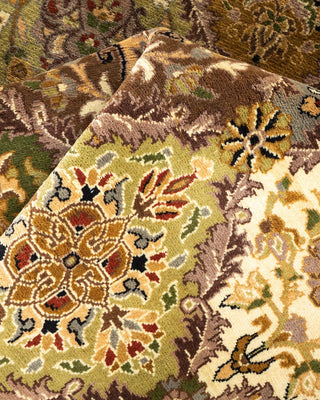 Traditional Mogul Yellow Wool Octagon Area Rug 7' 1" x 7' 1" - Solo Rugs