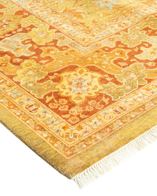 Traditional Mogul Green Wool Area Rug 6' 2" x 9' 3" - Solo Rugs