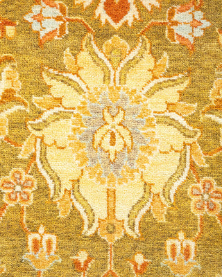 Traditional Mogul Green Wool Area Rug 6' 2" x 9' 3" - Solo Rugs