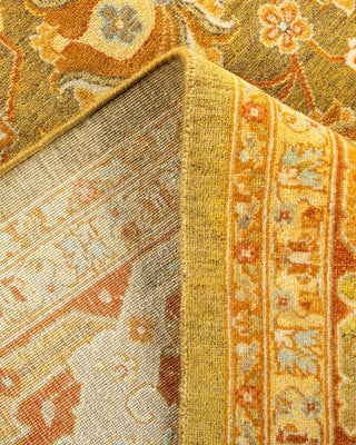 Traditional Mogul Green Wool Area Rug 6' 2" x 9' 3" - Solo Rugs