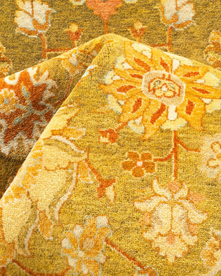Traditional Mogul Green Wool Area Rug 6' 2" x 9' 3" - Solo Rugs