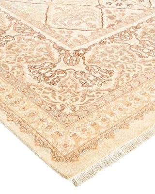 Traditional Mogul Ivory Wool Area Rug 6' 3" x 9' 2" - Solo Rugs