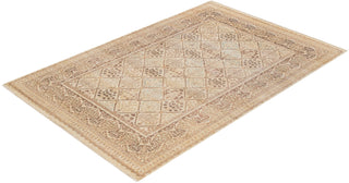Traditional Mogul Ivory Wool Area Rug 6' 3" x 9' 2" - Solo Rugs
