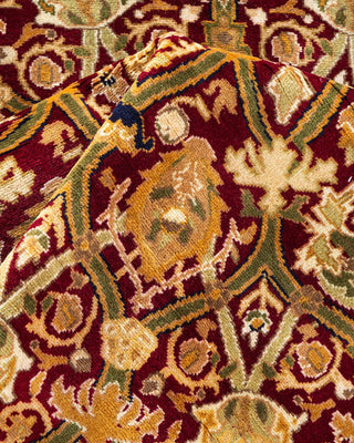 Traditional Mogul Red Wool Round Area Rug 5' 1" x 5' 1" - Solo Rugs