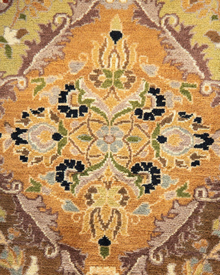 Mogul, One-of-a-Kind Hand-Knotted Area Rug - Yellow, 9' 1" x 9' 1" - Solo Rugs