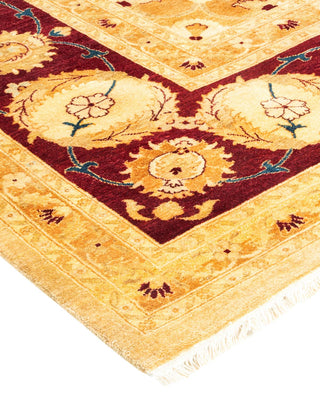 Traditional Mogul Yellow Wool Area Rug 9' 2" x 11' 10" - Solo Rugs