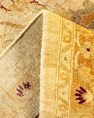 Traditional Mogul Yellow Wool Area Rug 9' 2" x 11' 10" - Solo Rugs