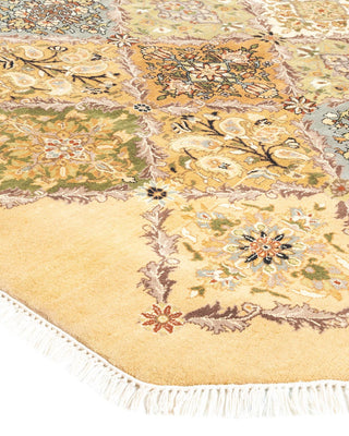 Traditional Mogul Yellow Wool Octagon Area Rug 6' 1" x 6' 1" - Solo Rugs