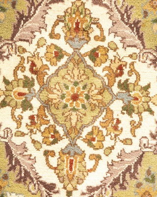 Traditional Mogul Yellow Wool Octagon Area Rug 6' 1" x 6' 1" - Solo Rugs