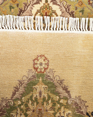 Traditional Mogul Yellow Wool Octagon Area Rug 6' 1" x 6' 1" - Solo Rugs