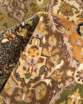 Traditional Mogul Yellow Wool Octagon Area Rug 6' 1" x 6' 1" - Solo Rugs