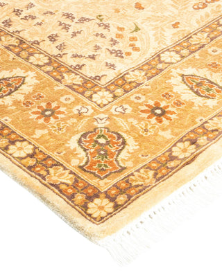 Traditional Mogul Ivory Wool Area Rug 4' 8" x 7' 4" - Solo Rugs