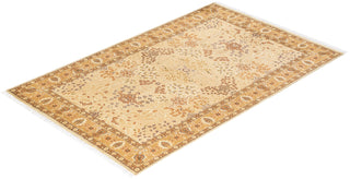 Traditional Mogul Ivory Wool Area Rug 4' 8" x 7' 4" - Solo Rugs