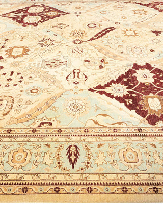 Traditional Mogul Yellow Wool Area Rug 9' 3" x 12' 1" - Solo Rugs