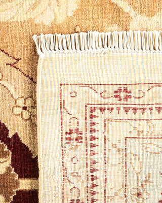 Traditional Mogul Yellow Wool Area Rug 9' 3" x 12' 1" - Solo Rugs