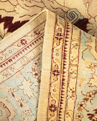 Traditional Mogul Yellow Wool Area Rug 9' 3" x 12' 1" - Solo Rugs