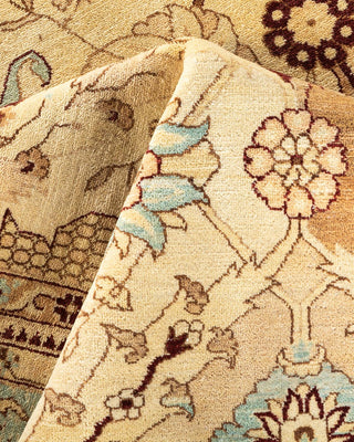 Traditional Mogul Yellow Wool Area Rug 9' 3" x 12' 1" - Solo Rugs